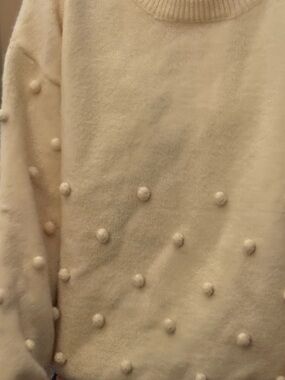 Cream Pom Pom Knit Sweater